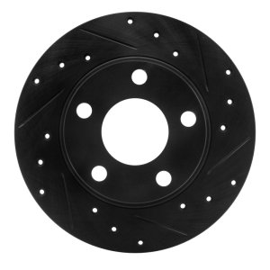 Audi A6 Quattro Brake Rotor (1) - Rear Right - R1 Concepts - Drilled & Slotted - Black - `99-`05